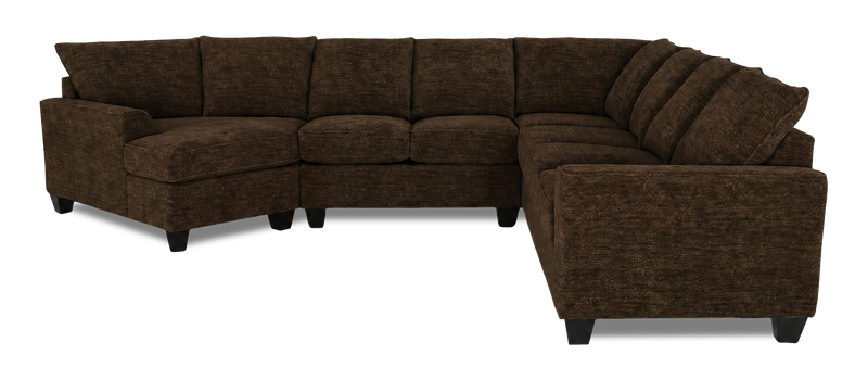 Made in Canada Customizable Sofa Lab Arc 4-Piece Left-Facing Sectional with Cuddler - Plush Chocolate