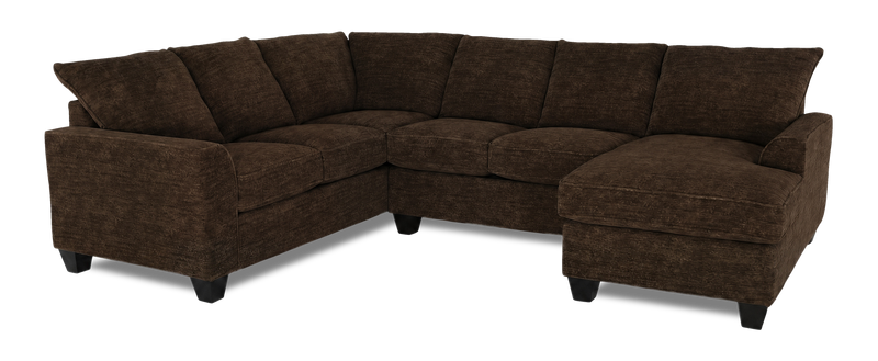Made in Canada Customizable Sofa Lab Arc 3 Piece Right-Facing Fabric Sectional with Chaise – Plush Chocolate