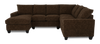 Made in Canada Customizable Sofa Lab Arc 3 Piece Left-Facing Fabric Sectional with Chaise - Plush Chocolate | Sofa sectionnel de gauche 3 pièces avec fauteuil long personnalisable Arc de Sofa Lab fabriqué au Canada en tissu - Plush Chocolate