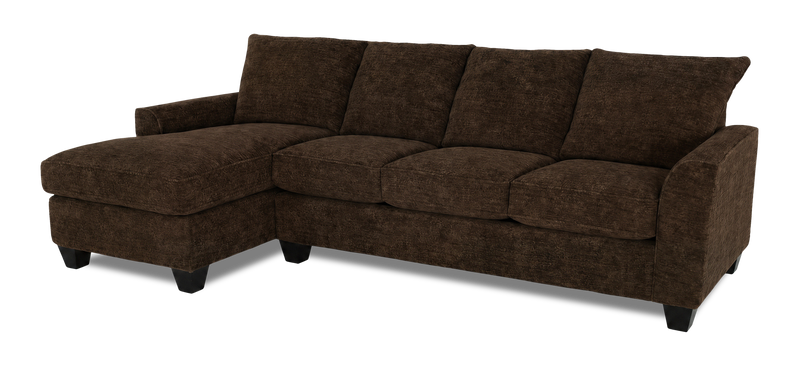 Made in Canada Customizable Sofa Lab Arc Fabric Left-Facing Sofabed Sectional - Plush Chocolate