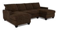 Made in Canada Customizable Sofa Lab Arc Fabric Double Chaise Sectional - Plush Chocolate 