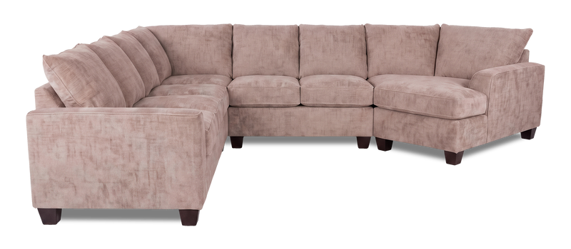 Made in Canada Customizable Sofa Lab Arc 4-Piece Right-Facing Sectional with Cuddler - Chenille Praline