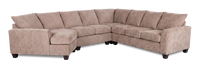 Made in Canada Customizable Sofa Lab Arc 4-Piece Left-Facing Sectional with Cuddler - Chenille Praline 