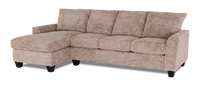 Made in Canada Customizable Sofa Lab Arc Left-Facing Fabric Sofa Chaise - Chenille Praline 