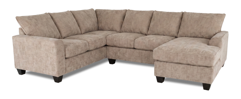 Made in Canada Customizable Sofa Lab Arc 3 Piece Right-Facing Fabric Sectional with Chaise – Chenille Praline