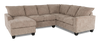Made in Canada Customizable Sofa Lab Arc 3 Piece Left-Facing Fabric Sectional with Chaise - Chenille Praline