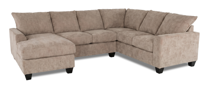 Made in Canada Customizable Sofa Lab Arc 3 Piece Left-Facing Fabric Sectional with Chaise - Chenille Praline