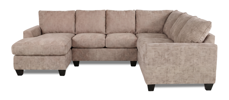 Made in Canada Customizable Sofa Lab Arc 3 Piece Left-Facing Fabric Sectional with Chaise - Chenille Praline