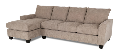 Made in Canada Customizable Sofa Lab Arc Fabric Left-Facing Sofabed Sectional - Chenille Praline | Sofa-lit sectionnel de gauche personnalisable Arc de Sofa Lab fabriqué au Canada en tissu - Chenille Praline
