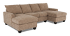 Made in Canada Customizable Sofa Lab Arc Fabric Double Chaise Sectional - Chenille Praline