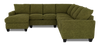Made in Canada Customizable Sofa Lab Arc 4-Piece Left-Facing Sectional with Chaise - Chenille Moss  | Sofa sectionnel de gauche 4 pièces avec fauteuil long personnalisable Arc de Sofa Lab fabriqué au Canada en tissu - Chenille Moss