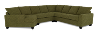 Made in Canada Customizable Sofa Lab Arc 4-Piece Left-Facing Sectional with Cuddler - Chenille Moss 