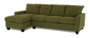 Made in Canada Customizable Sofa Lab Arc Left-Facing Fabric Sofa Chaise - Chenille Moss