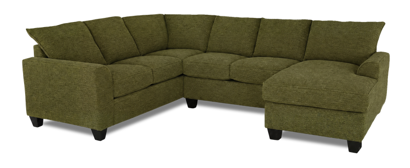 Made in Canada Customizable Sofa Lab Arc 3 Piece Right-Facing Fabric Sectional with Chaise – Chenille Moss