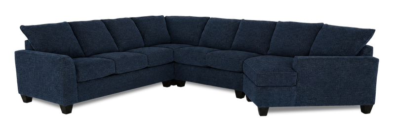 Made in Canada Customizable Sofa Lab Arc 4-Piece Right-Facing Sectional with Cuddler - Chenille Pacific