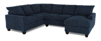 Made in Canada Customizable Sofa Lab Arc 3 Piece Right-Facing Fabric Sectional with Chaise – Chenille Pacific 