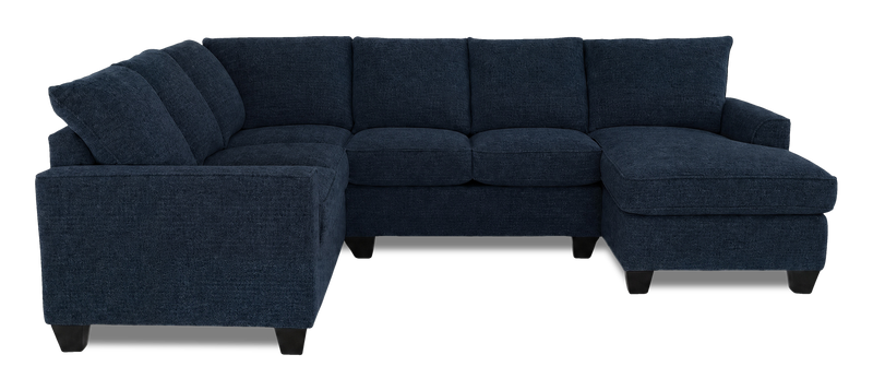 Made in Canada Customizable Sofa Lab Arc 3 Piece Right-Facing Fabric Sectional with Chaise – Chenille Pacific
