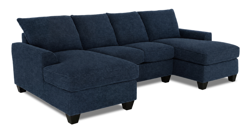 Made in Canada Customizable Sofa Lab Arc Fabric Double Chaise Sectional - Chenille Pacific