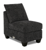 Made in Canada Customizable Sofa Lab Arc 46" Fabric Armless Chair – Plush Charcoal | Fauteuil sans accoudoirs personnalisable Curve de Sofa Lab de 24 po fabriqué au Canada en tissu  - Plush Charcoal