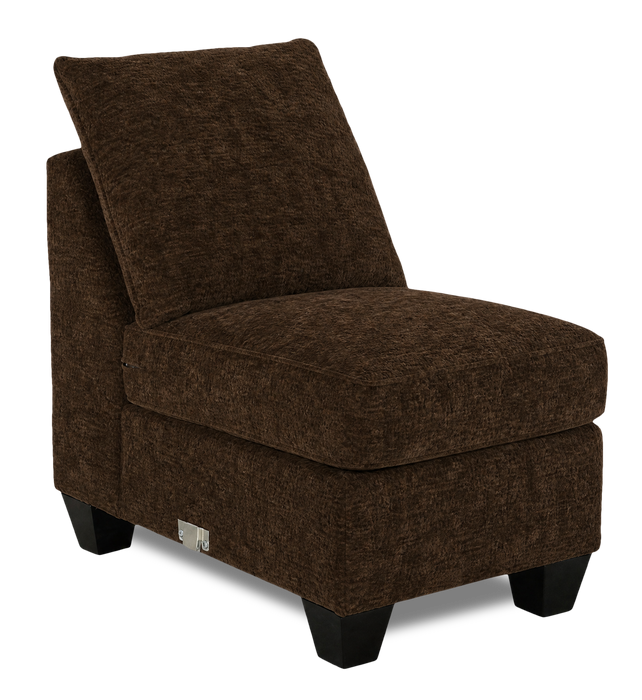 Made in Canada Customizable Sofa Lab Arc 46\" Fabric Armless Chair – Plush Chocolate