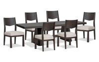 Arden 7pc Extension Dining Set with Table & 6 Chairs, Trestle Base, 84-108