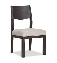 Arden Dining Chair with Cushion Fabric Seat, Wood - Espresso Brown/Beige  