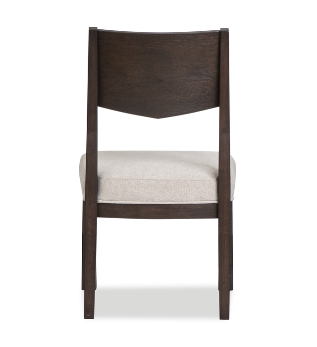 Arden Dining Chair with Cushion Fabric Seat, Wood - Espresso Brown/Beige 