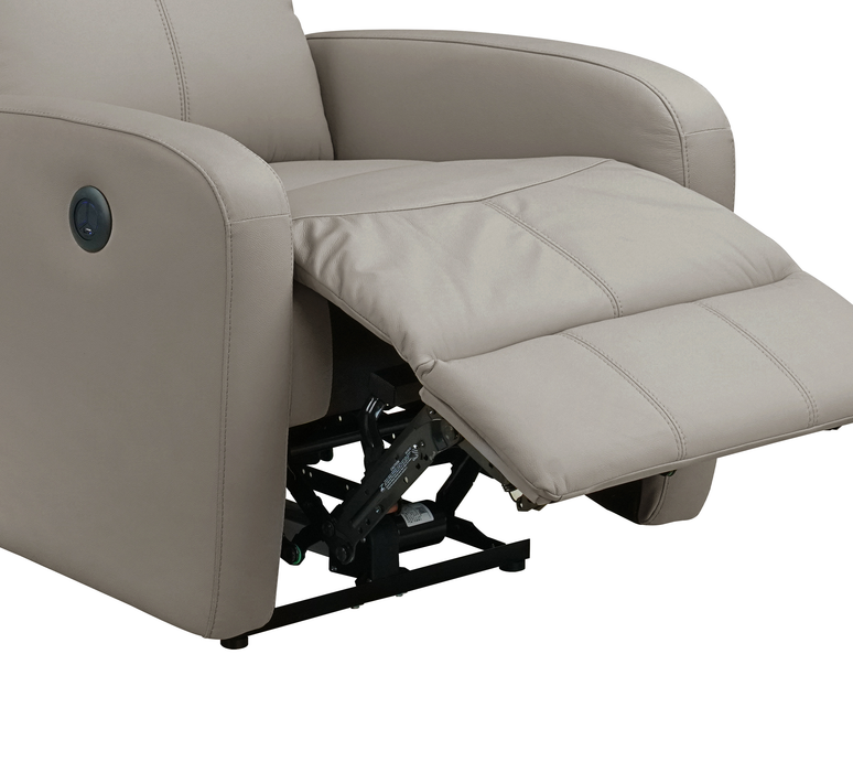 Asher 31.5\" Genuine Leather Power Reclining Chair – Light Grey