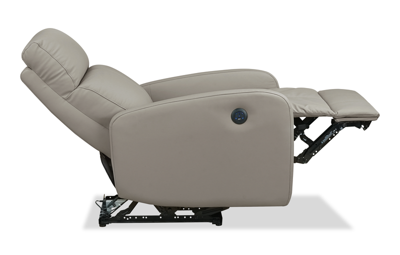 Asher 31.5\" Genuine Leather Power Reclining Chair – Light Grey