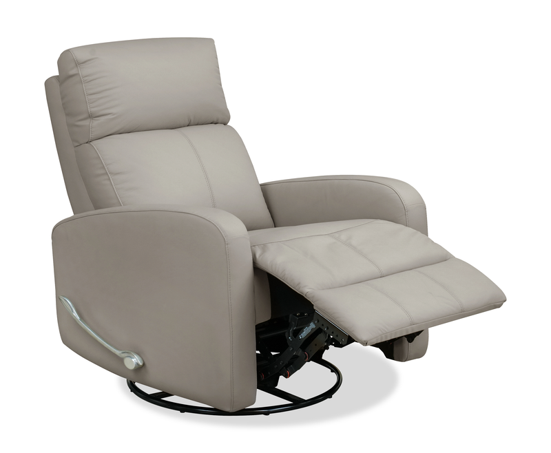 Asher 31.5\" Genuine Leather Power Reclining Chair – Light Grey