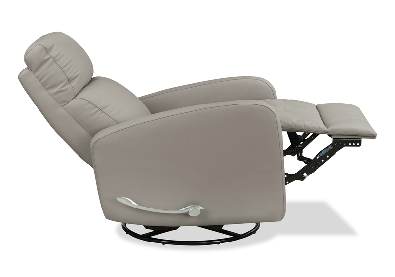 Asher 31.5\" Genuine Leather Power Reclining Chair – Light Grey