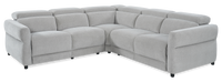 Cindy Crawford Home Aspen 3-Piece Power Reclining Sectional with Adjustable Headrests and USB Port - Silver