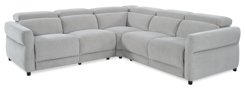 Cindy Crawford Home Aspen 3-Piece Power Reclining Sectional with Adjustable Headrests and USB Port - Silver