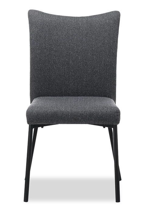 Atlas 7pc Dining Set with Table & 6 Chairs, Sintered Stone & Metal, 71\"W - Grey/Black