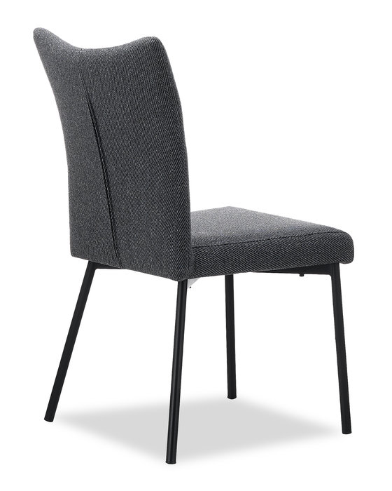 Atlas Dining Chair with Cushion Fabric Seat & Back, Metal – Grey