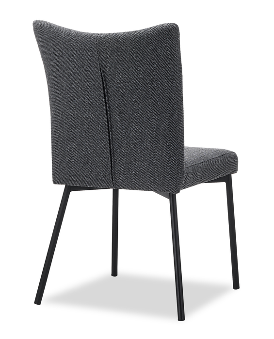 Atlas Dining Chair with Cushion Fabric Seat & Back, Metal – Grey