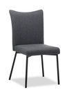 Atlas Dining Chair with Cushion Fabric Seat & Back, Metal – Grey