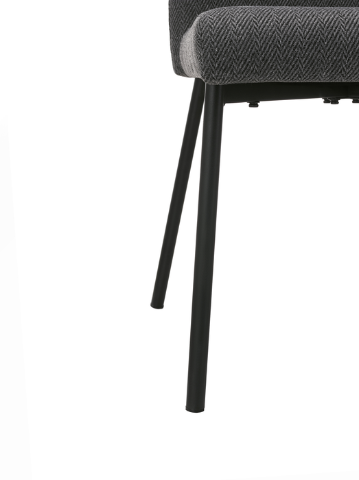 Atlas Dining Chair with Cushion Fabric Seat & Back, Metal – Grey