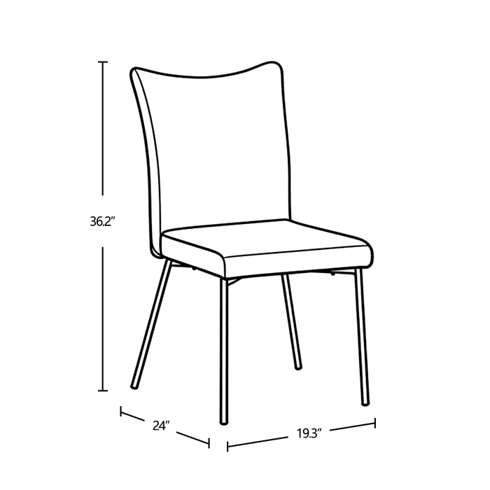 Atlas Dining Chair with Cushion Fabric Seat & Back, Metal – Grey
