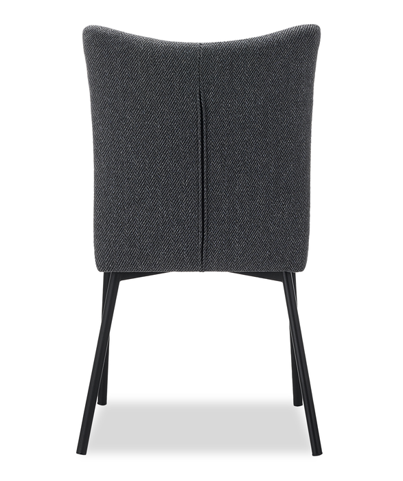 Atlas Dining Chair with Cushion Fabric Seat & Back, Metal – Grey