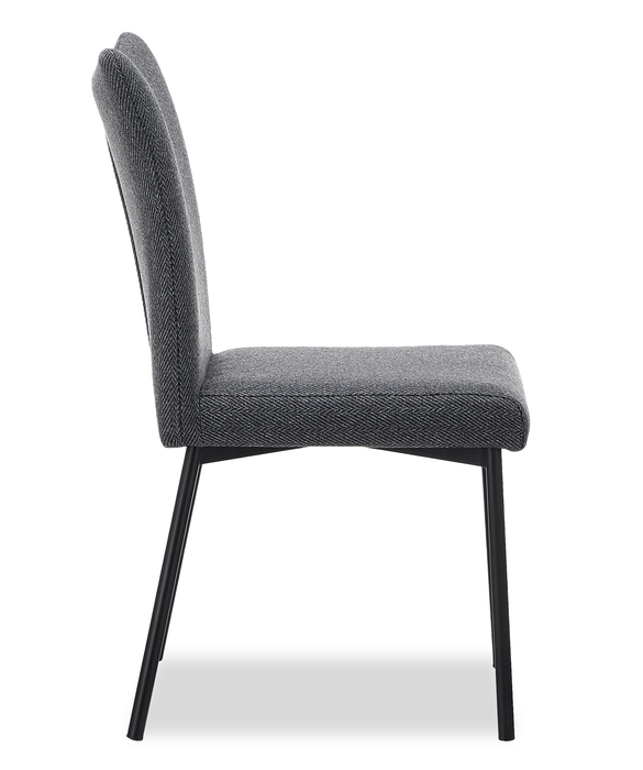 Atlas Dining Chair with Cushion Fabric Seat & Back, Metal – Grey