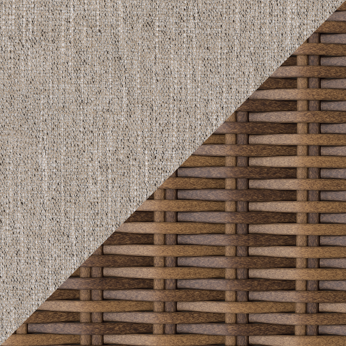 Banff Outdoor Patio Swivel Chair - Resin Wicker, Aluminum & Nuvella Fabric - Brown/Beige