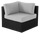Barbados Corner Outdoor Patio Chair - Hand-Woven Resin Wicker, UV & Weather Resistant - Black/Grey