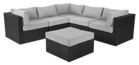 Barbados 6-Piece Patio Set with Ottoman – Grey