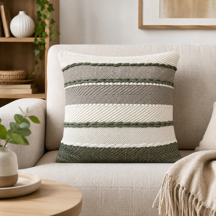 Bavaro Fabric Accent Pillow -Olive