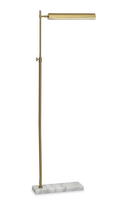 Baylor 15\" Floor Lamp with Metal Shade and Genuine Marble Base – Brass 