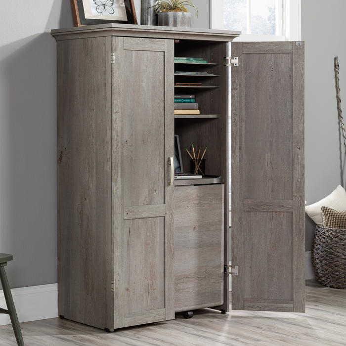 Boon 35.12\" Storage Accent Cabinet with Fold Out Work Surface – Mystic Oak