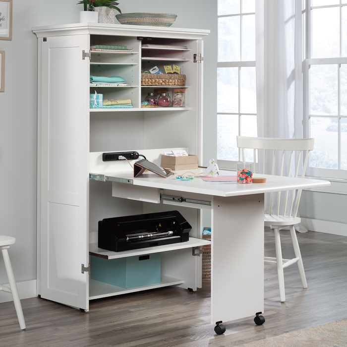 Boon 35.12\" Storage Accent Cabinet with Fold Out Work Surface – Glacier White
