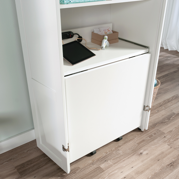 Boon 35.12\" Storage Accent Cabinet with Fold Out Work Surface – Glacier White