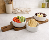S&CO 4-Piece Bowl and Plank Serving Set – Porcelain and Wood | Ensemble de service S&CO 4 pièces avec bols et planche - porcelaine et bois